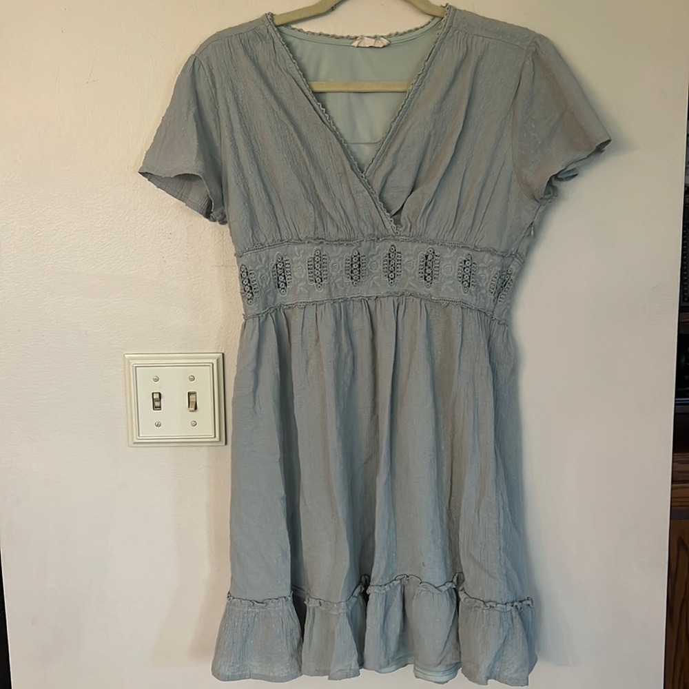 Altar’d State mini dress, sage green, L